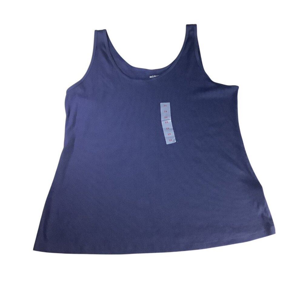 Old Navy Women's Plus Size‎ 3X Blue First Layer Rib Knit Scoop Neck Tank Top